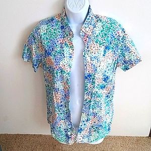 J Crew short sleeve floral oxford sz small
